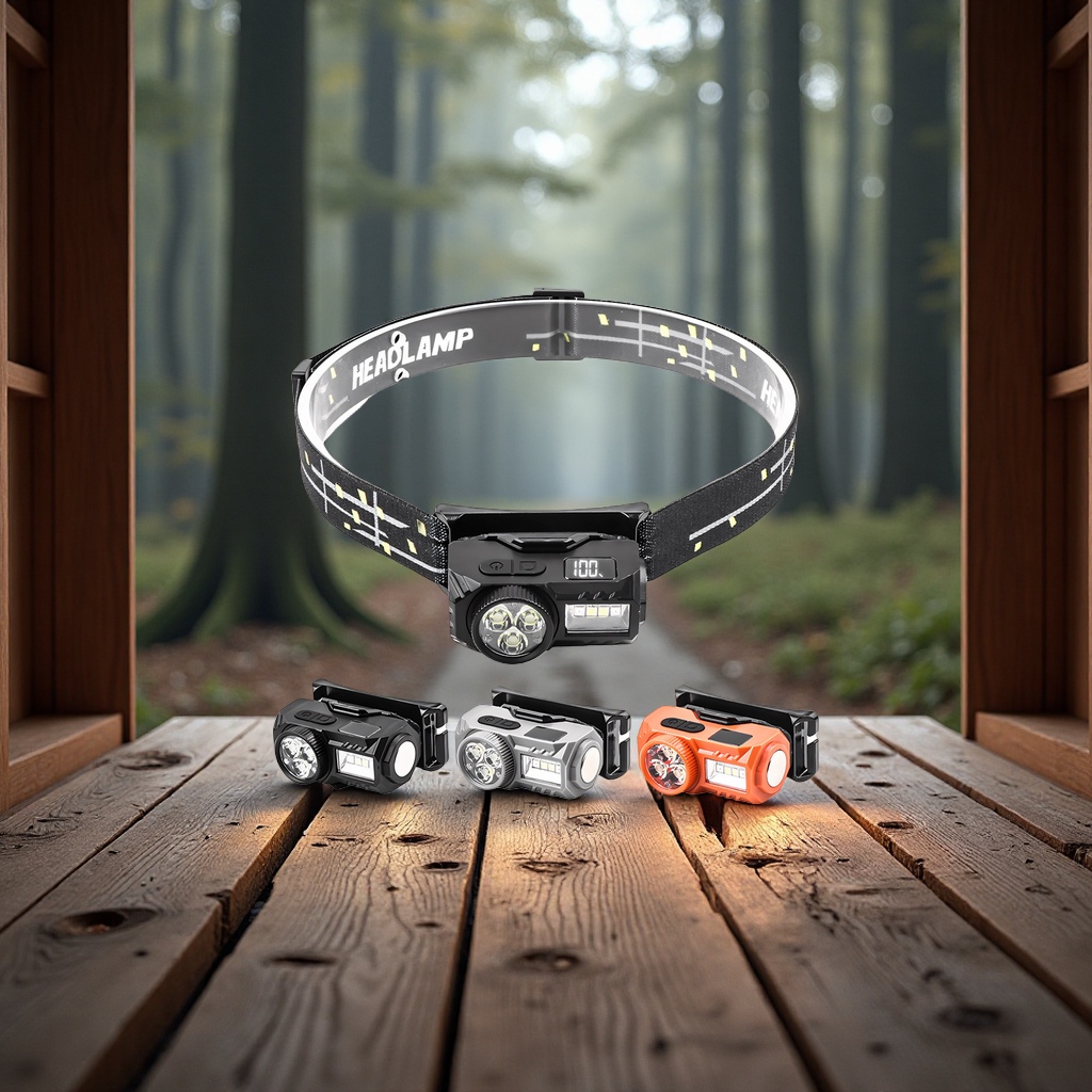 头灯、头戴式电筒实物图