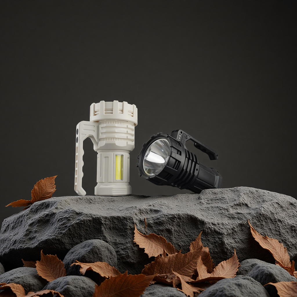 New cross-border white laser long-range shooter lantern, outdoor strong light LED rechargeable flashlight, long-lasting searchlight, portable lantern