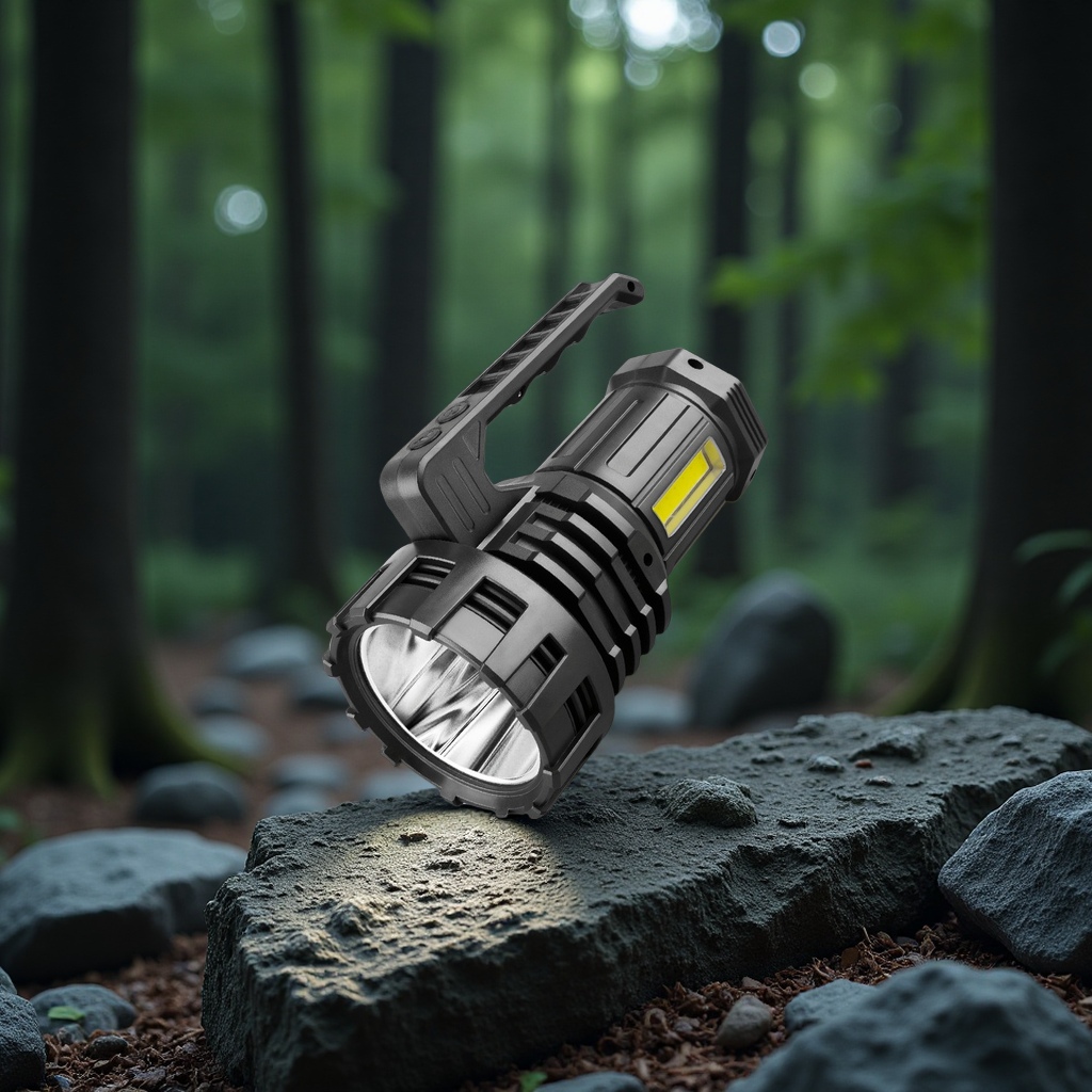 New cross-border white laser long-range shooter lantern, outdoor strong light LED rechargeable flashlight, long-lasting searchlight, portable lantern details Picture