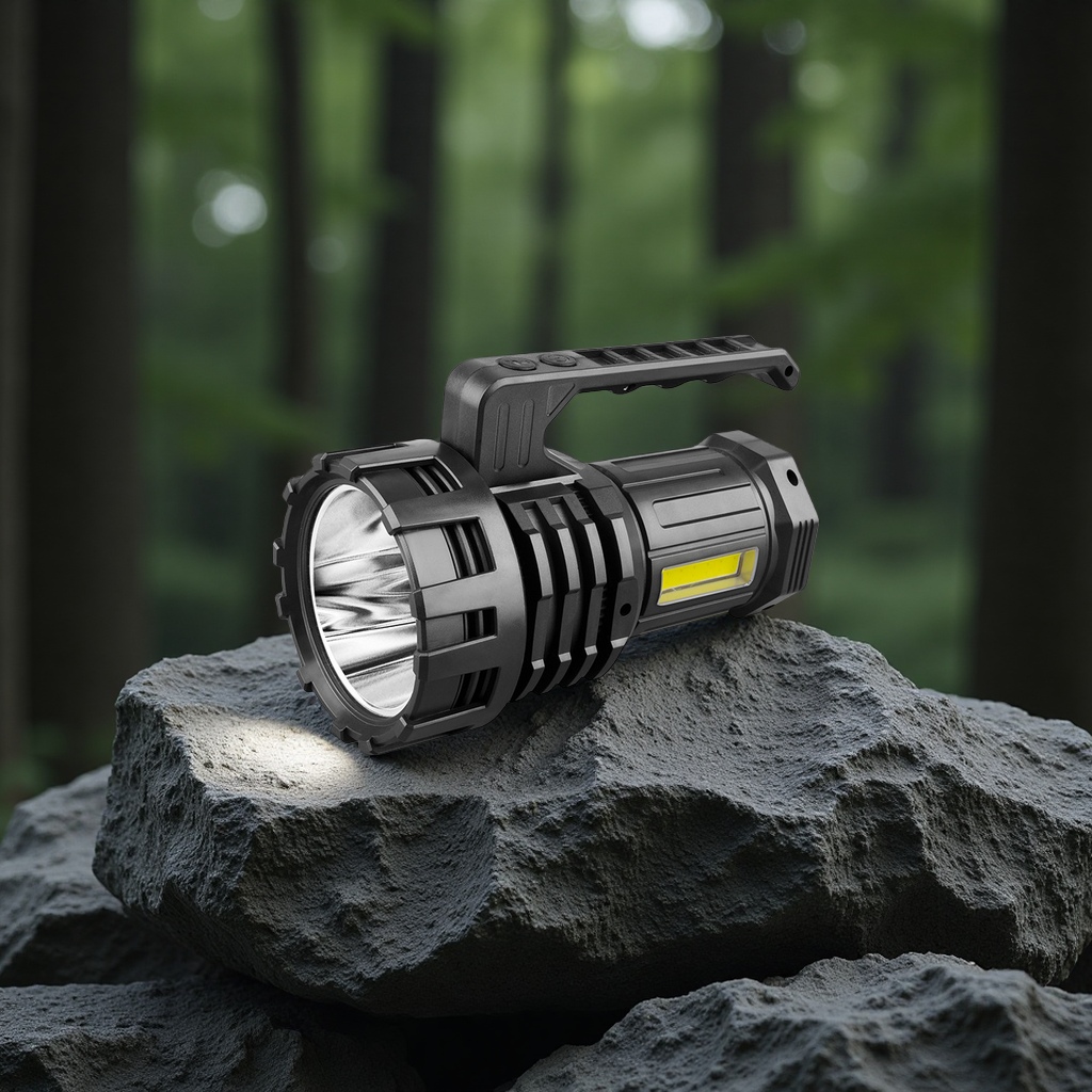 New cross-border white laser long-range shooter lantern, outdoor strong light LED rechargeable flashlight, long-lasting searchlight, portable lantern Item Picture