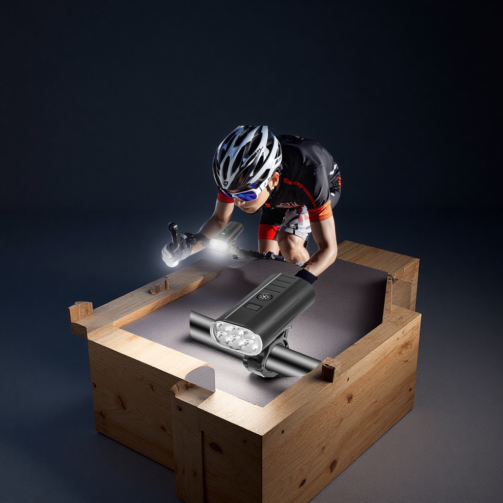 XTE跨境新款山地自行车灯内置高容量电池支持USB输出超亮夜骑公路骑行灯固定电筒夜骑灯