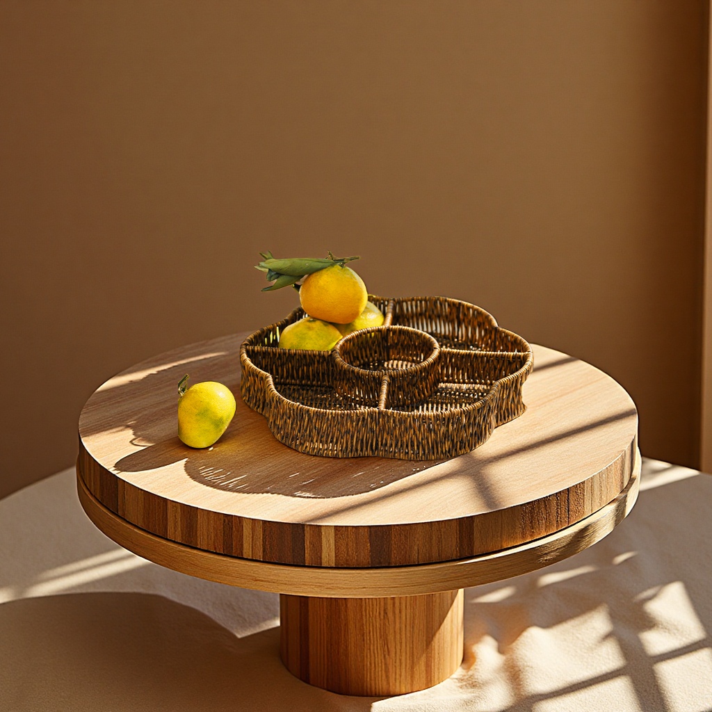 Wicker-like hand-woven pastry and snack storage basket, fruit, bread and dried fruit compartment basket, living room storage basket, multi-functional storage basket details Picture
