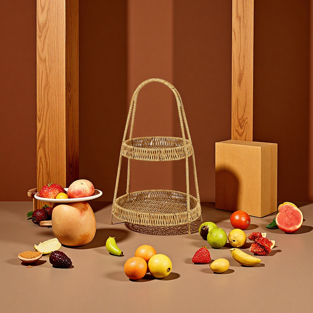 Wicker-like woven multi-layer storage baskets, fruit and snack baskets, hot pot restaurant bread baskets, household storage baskets, and storage baskets Item Picture