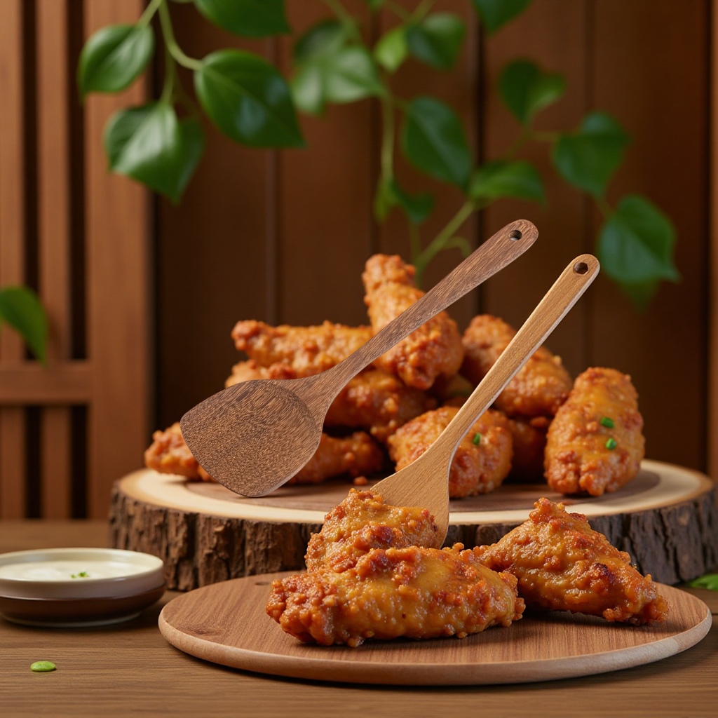 Wholesale chicken wing wooden spatulas, soup spoons, cooking spatulas, kitchen household sets, non-stick pans, cooking spoons, rice spatulas, strainers, multi-functional kitchenware Item Picture