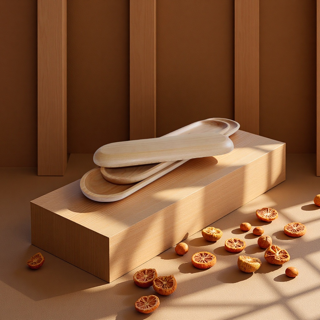 Beech wood creative solid wood dried fruit plate, long strip plate, Japanese pizza and sushi plate, multi-functional and practical tableware Item Picture