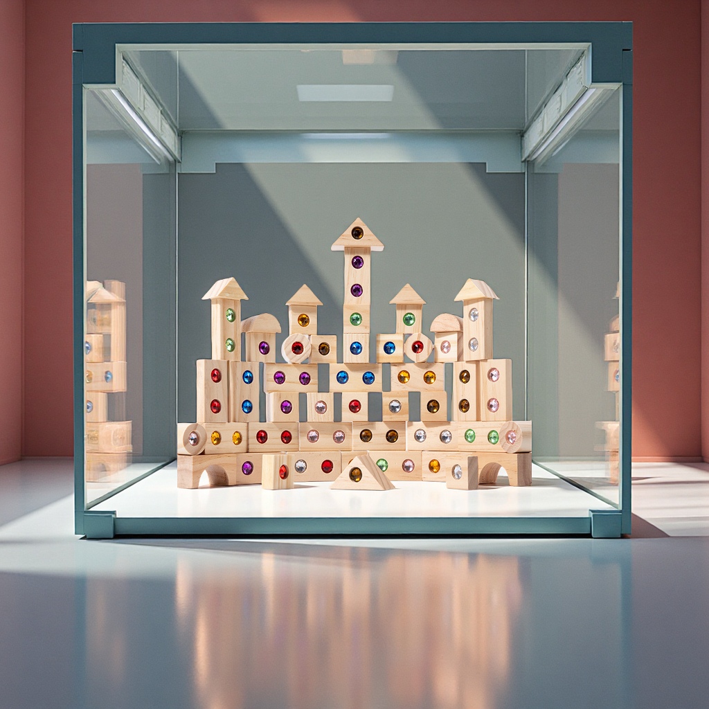 城堡积木50粒大颗粒透光亚克力宝石拼搭益智桌面游戏儿童玩具