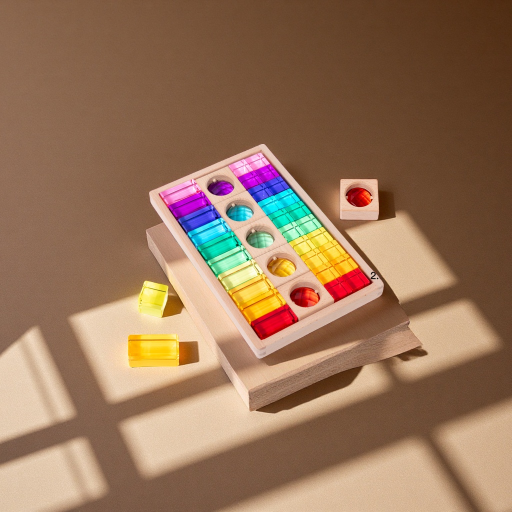 Gemstone building block cube cross assembly early childhood education and intelligence toy, light and shadow translucent cross-border children's toy details Picture