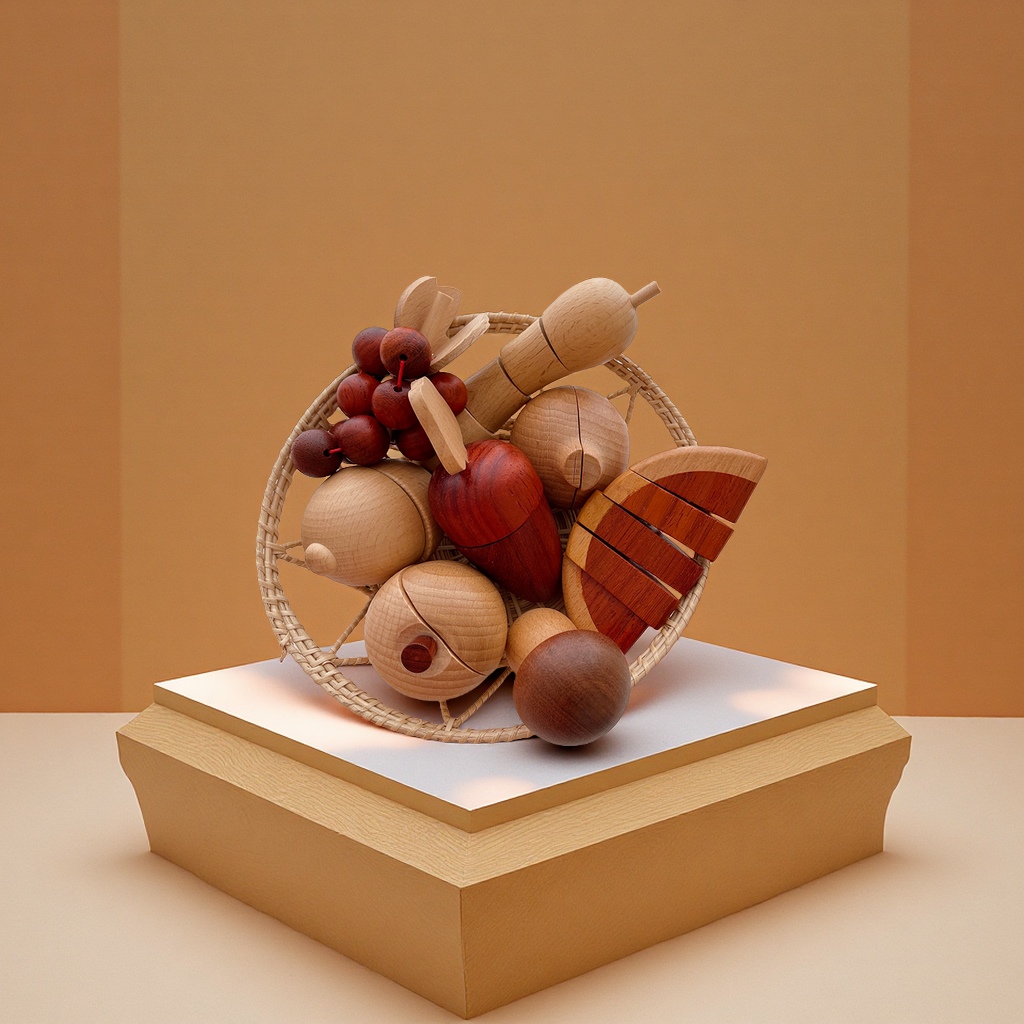 Wooden fruit Cutter Fun Children's educational toy Simulation kitchen Fruit and vegetable Cutter Fun Baby house play toy Specification drawing