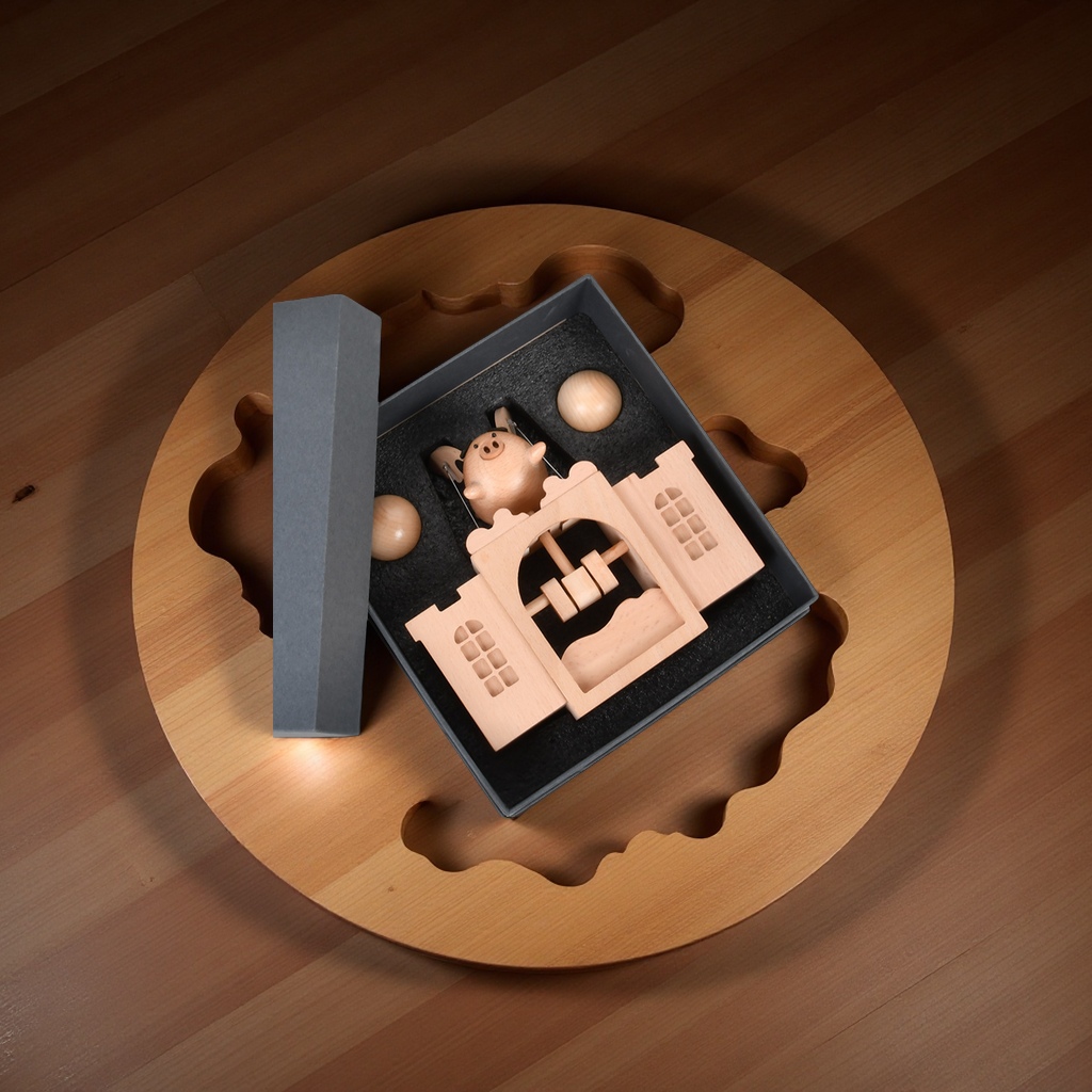 Fliggy Music Box Charging Creative birthday gift with gift box, Sky City Electric wooden music box decoration Application Scenario