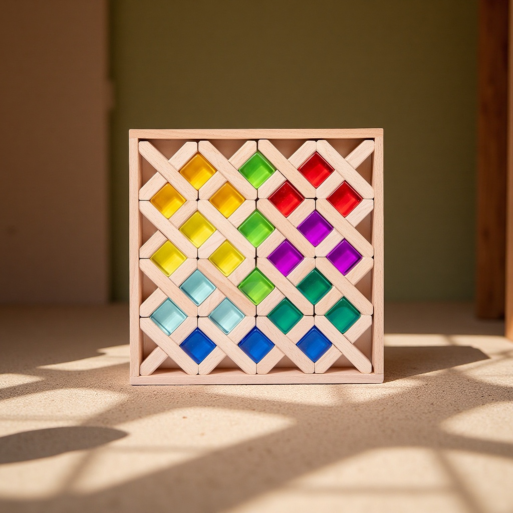 Gemstone building block cube cross assembly early childhood education and intelligence toy, light and shadow translucent cross-border children's toy Item Picture