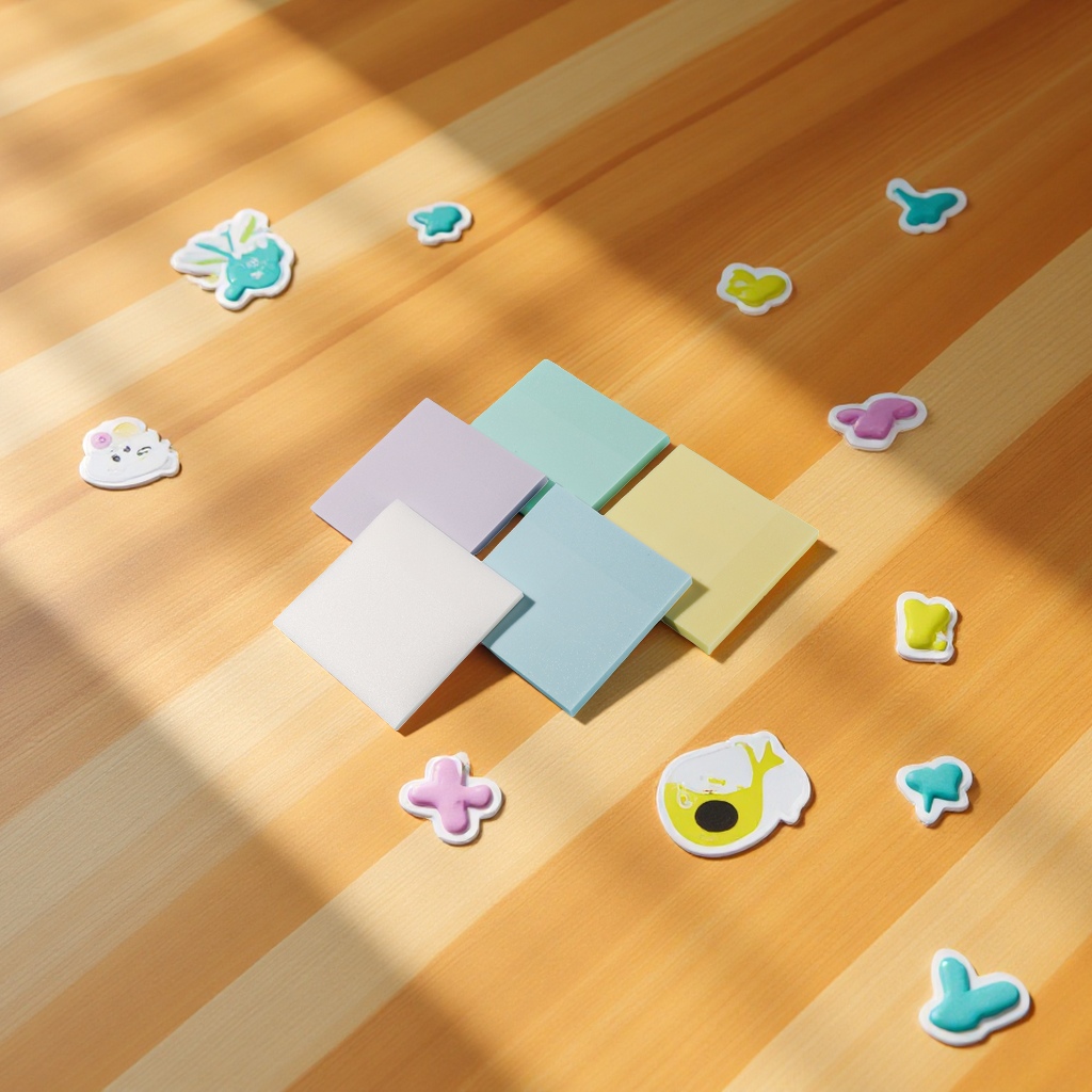 Pioneer 8715 Pull-out matte Pearlescent sticky Notes Cartoon notepad small notebook 50 pages for multiple uses Application Scenario