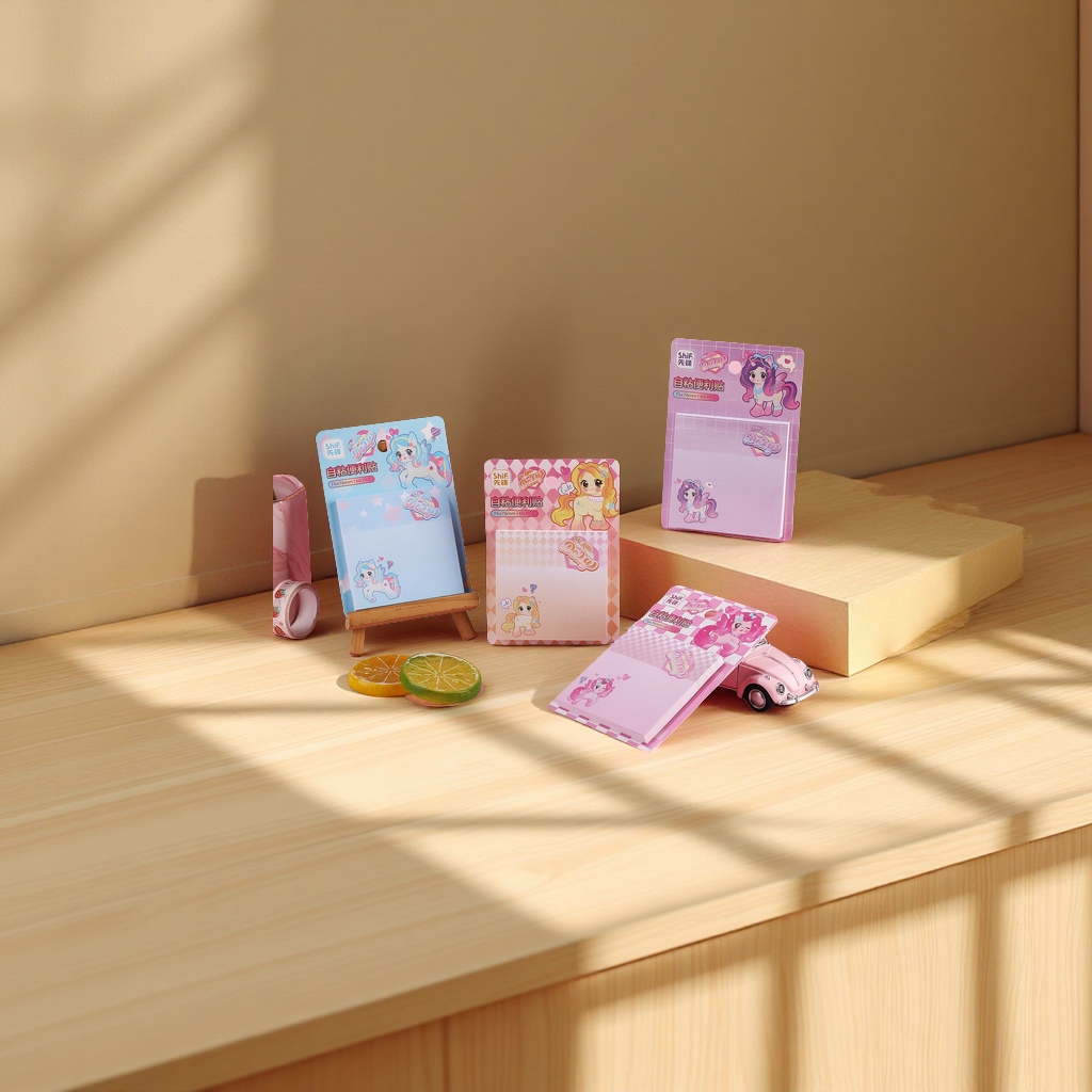 Pioneer 8717 Sticky Notes, cute Little Horse notepad, 60 pages, Strong stickiness, student sticky note paper, office supplies