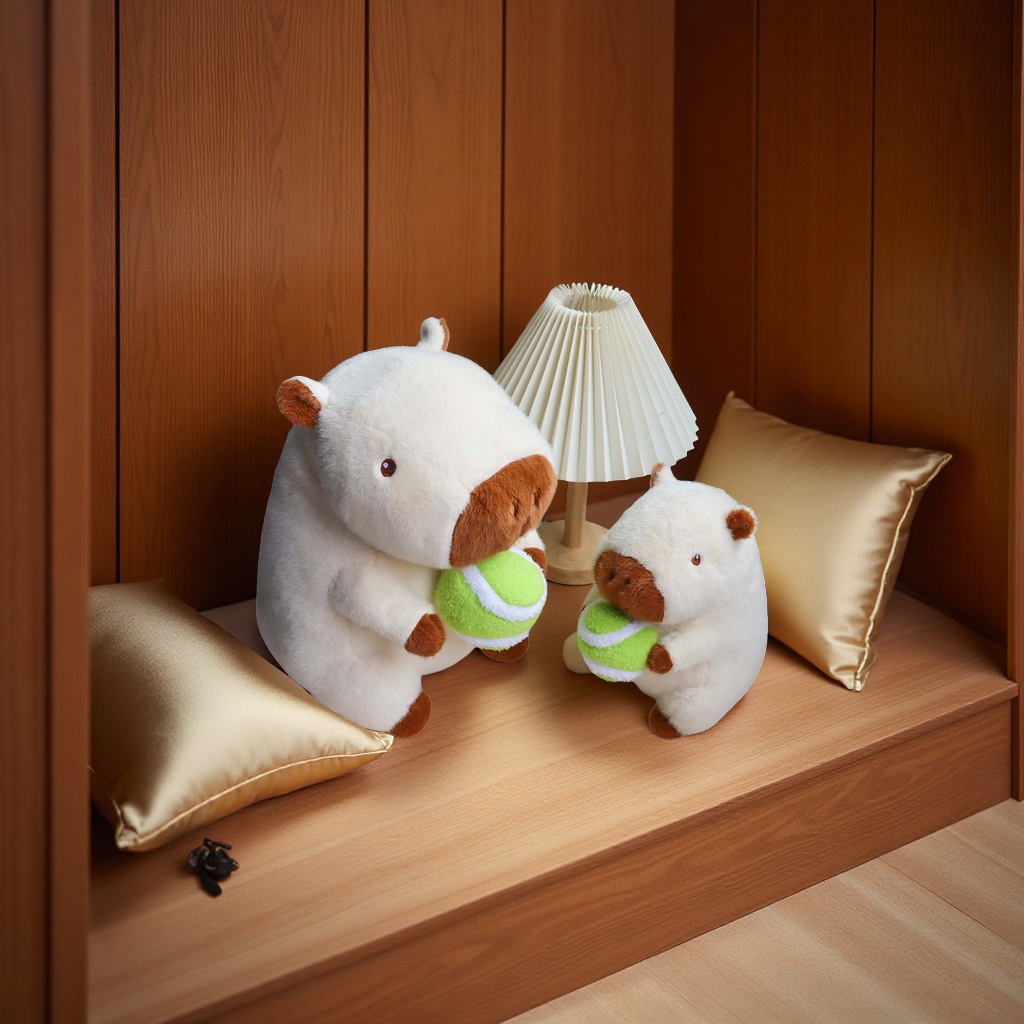 卡皮巴拉水豚毛绒玩具靠垫抱枕毛绒水豚玩偶机芯抱枕被儿童玩偶礼物