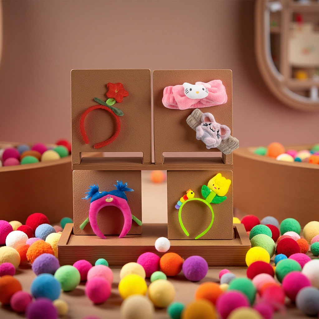 Cartoon animal plush hair clips, cute headwear, hand-embroidered Kawaii hair clips and headbands, versatile accessories for children and girls Specification image