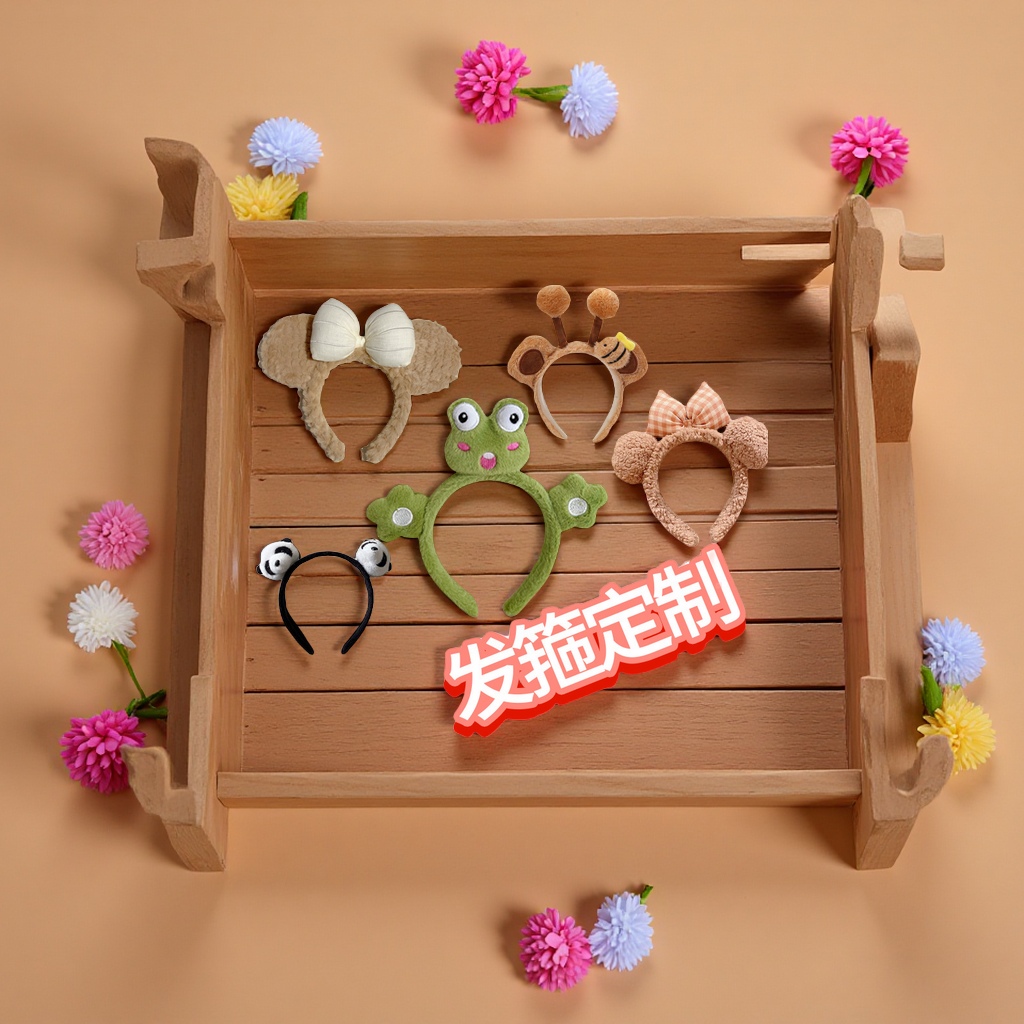 Cartoon animal plush hair clips, cute headwear, hand-embroidered Kawaii hair clips and headbands, versatile accessories for children and girls Application Scenario