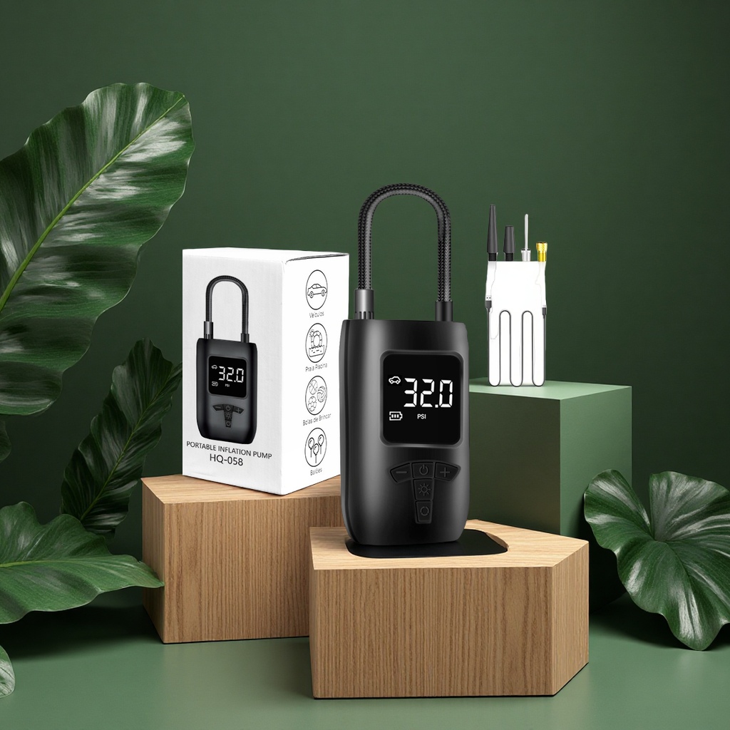 Cross-border portable air pump, mini electric tire pump, vehicle-mounted dual-purpose air pump, portable bicycle inflation tool details Picture