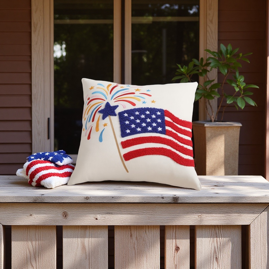 American Stars and Stripes cross-border new pillowcase, towel embroidery, outdoor home decoration, pillow, canvas cushion, pillow and quilt