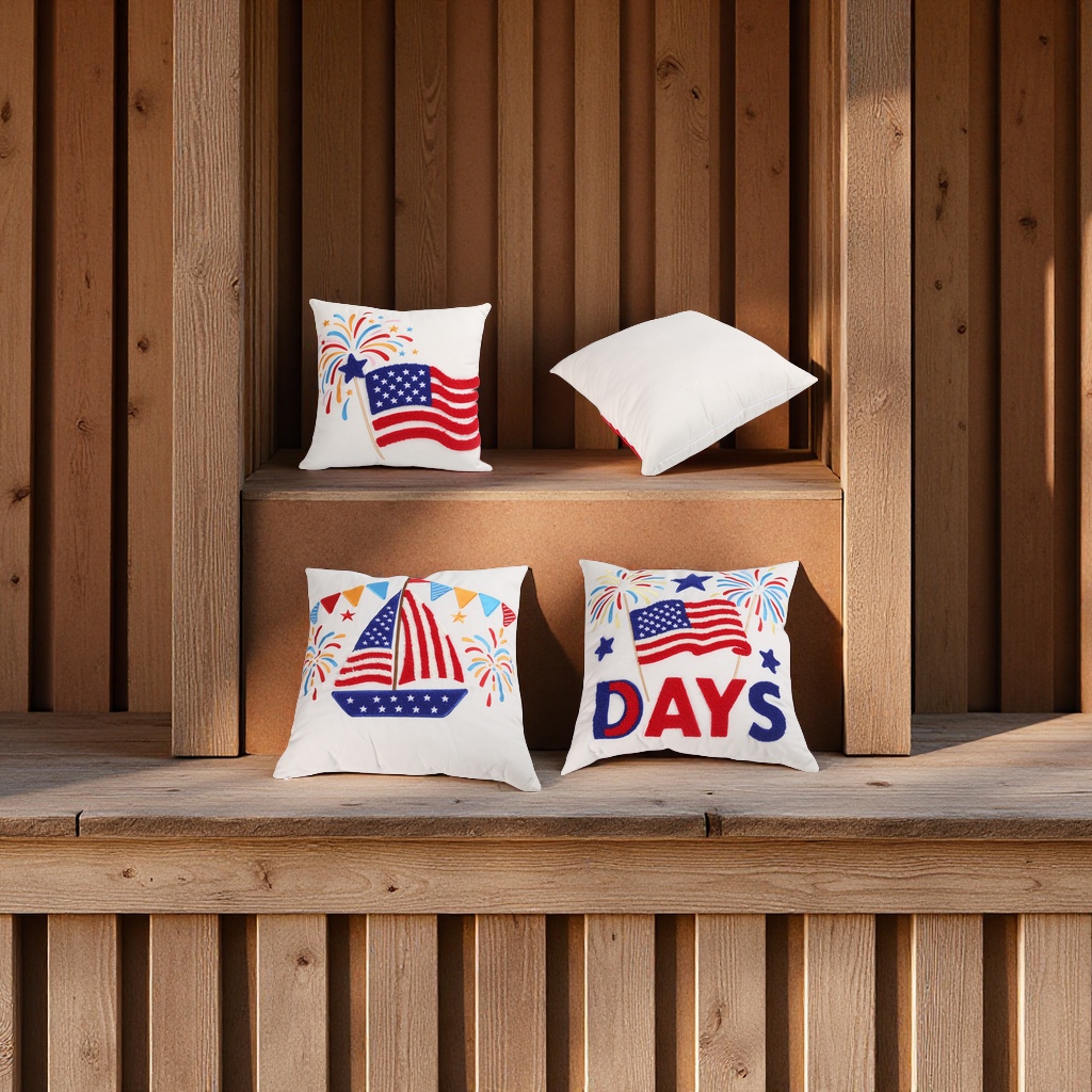 American Stars and Stripes cross-border new pillowcase, towel embroidery, outdoor home decoration, pillow, canvas cushion, pillow and quilt Application Scenario