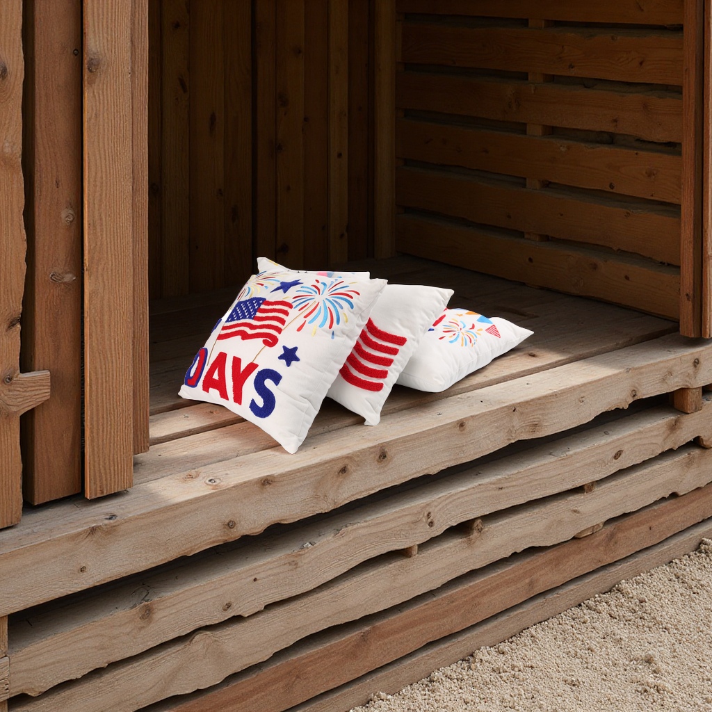 American Stars and Stripes cross-border new pillowcase, towel embroidery, outdoor home decoration, pillow, canvas cushion, pillow and quilt Item Picture