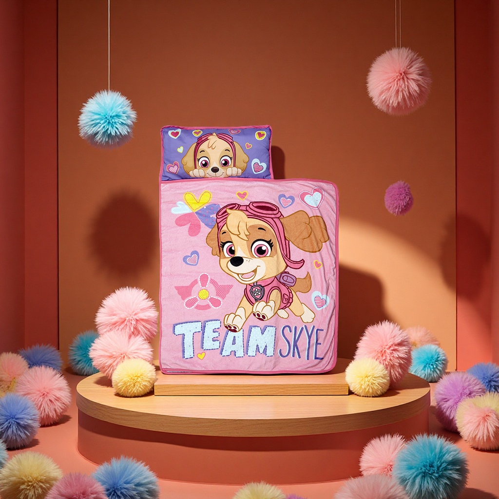 Cartoon-printed portable sleeping bag for children, integrated nap mat, cotton-padded blanket for kindergartens, anti-kick quilt, multi-functional Item Picture