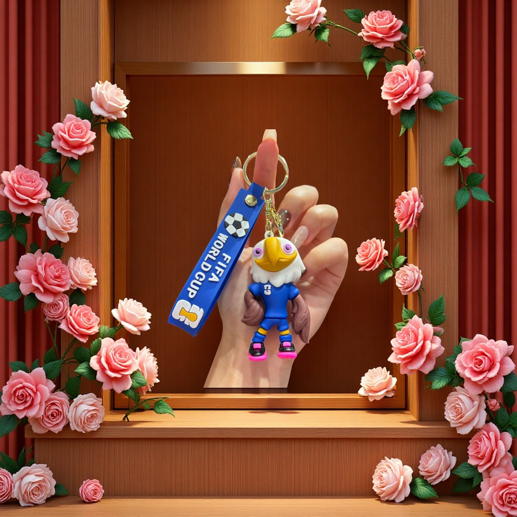 钥匙扣玻璃/钥匙扣/星星人/羊毛毡挂件/带灯章鱼钥匙扣白底实物图