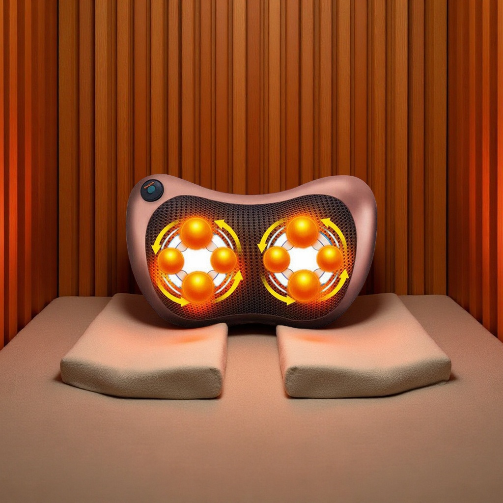 Multi-Functional Cross-Border Cervical, Waist, Shoulder And Neck Massage Device, Car And Home 8-Head Heated Electric Massage Pillow, Cushion And Seat Cushion