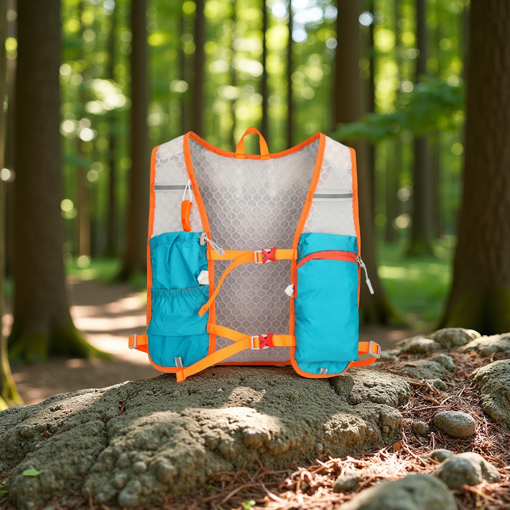 New cycling, sports, marathon folding backpack, outdoor hiking and mountain climbing portable water bag, off-road skin bag, umbrella, multi-functional backpack details Picture