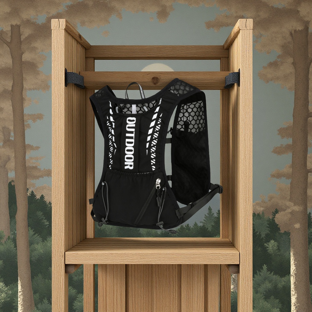 Cycling vest, outdoor trail running backpack, lightweight water bag, color-blocking trendy sports backpack details Picture