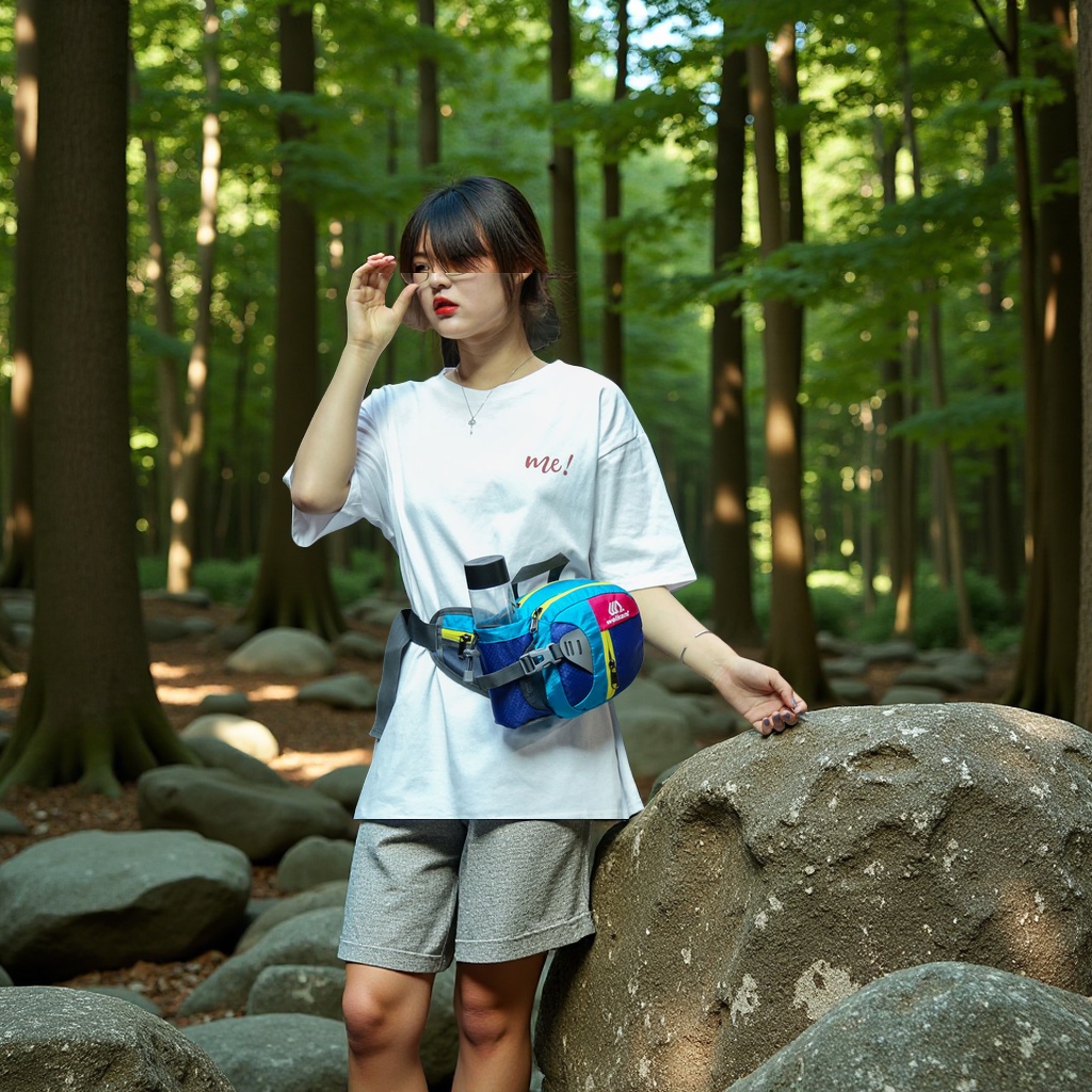 Outdoor multi-functional marathon running waist bag, casual sports water bottle, mobile phone, men's and women's cycling travel chest bag, sports accessories bag