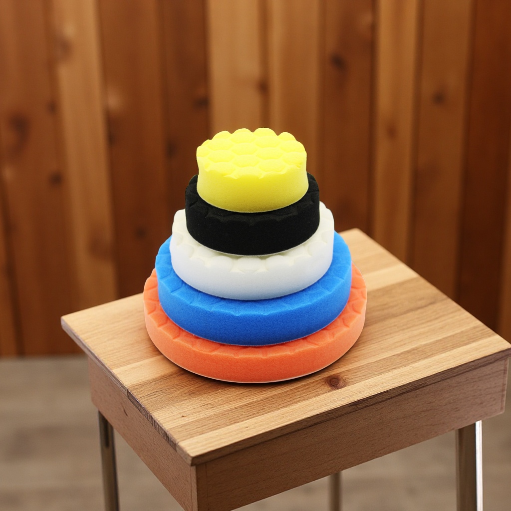 Wool car polishing and waxing sponge disc hexagonal texture indentation repair and restoration set 34567 inch car cleaning tools Application Scenario