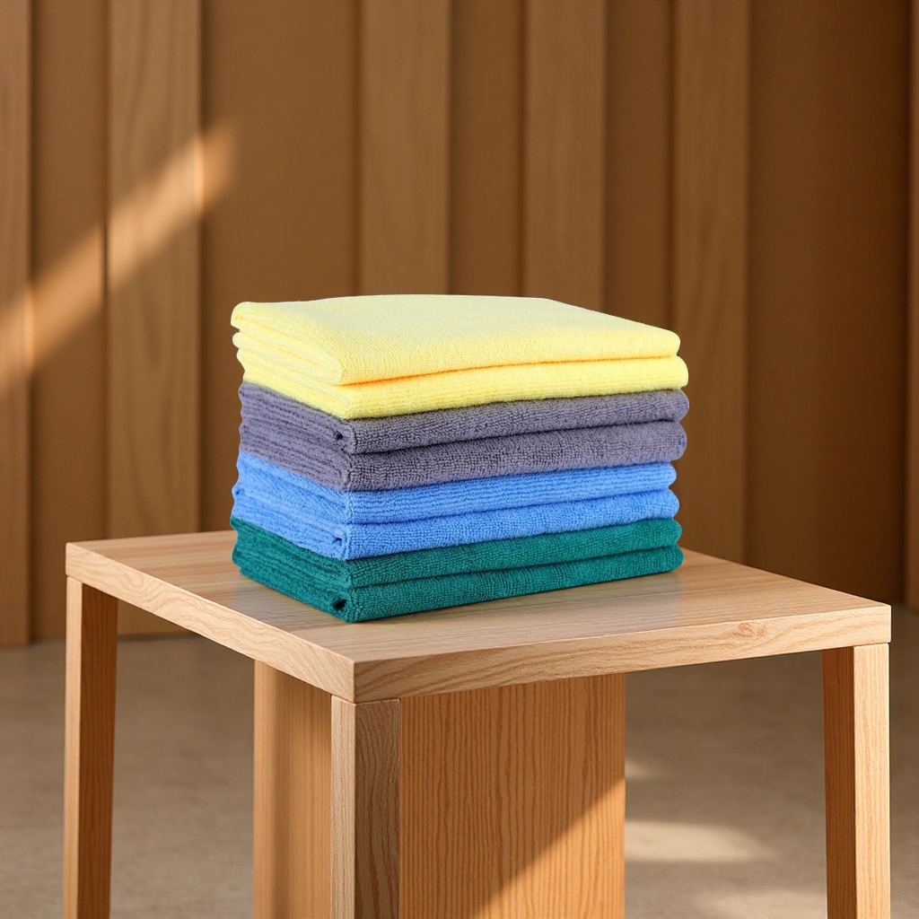 Warp knitted flat wool superfine fiber car cleaning towels, car washing, polishing, waxing, cleaning towels for stores, durable and do not shed fibers