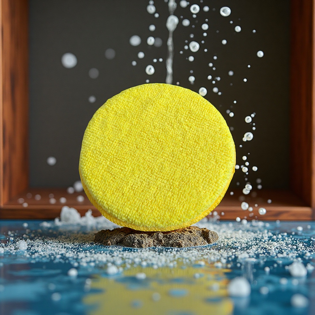 5英寸打蜡海绵块汽车美容清洁圆饼镀晶海绵汽车用品汽车打蜡工具