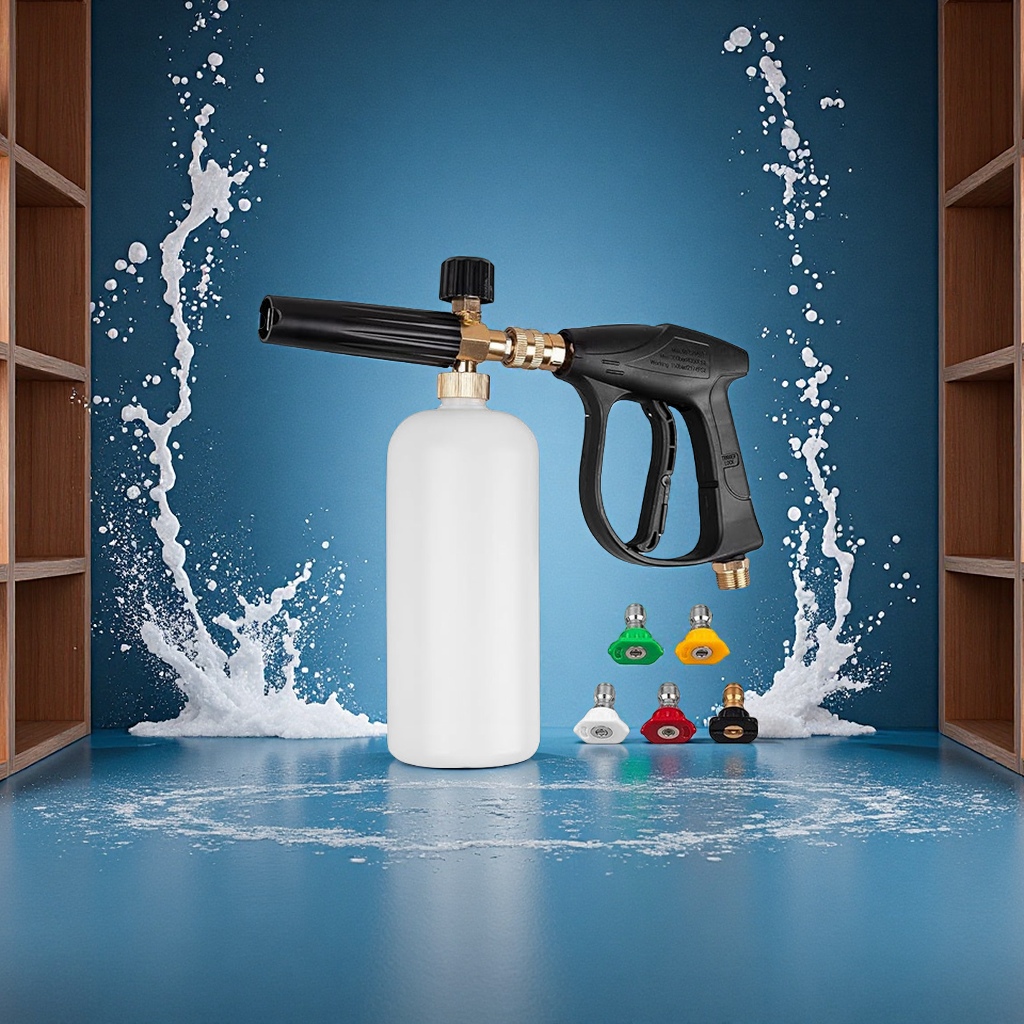 高压洗车水枪多功能铜阀芯泡沫壶不锈钢喷头铝芯喷嘴适用跨境清洗工具