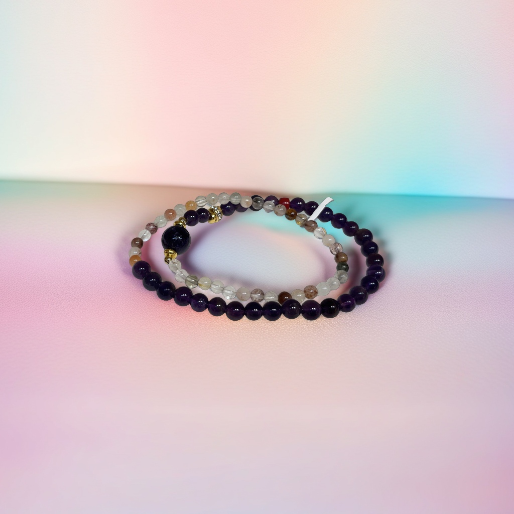 手链 时尚潮流简约多层手饰女款手工编织手环百搭饰品礼物