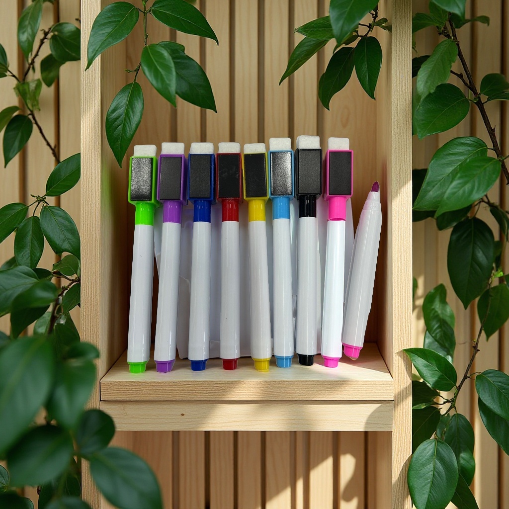 厂家直销环保彩芯黑白板笔灯板笔可擦创意广告LOGO水性带刷水彩笔