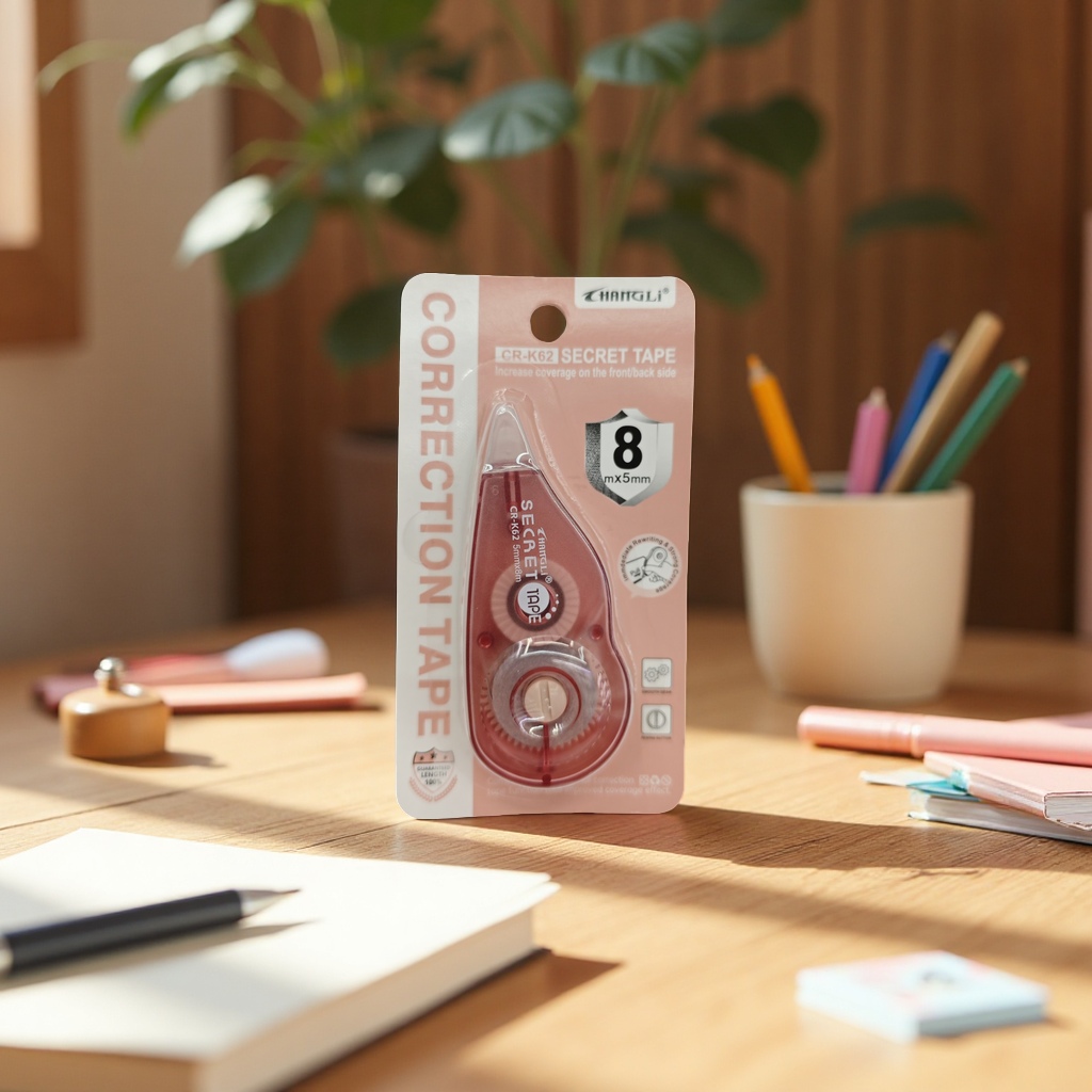 CRK62英文版修正带8米PET涂改带办公创意文具钥匙扣改正带