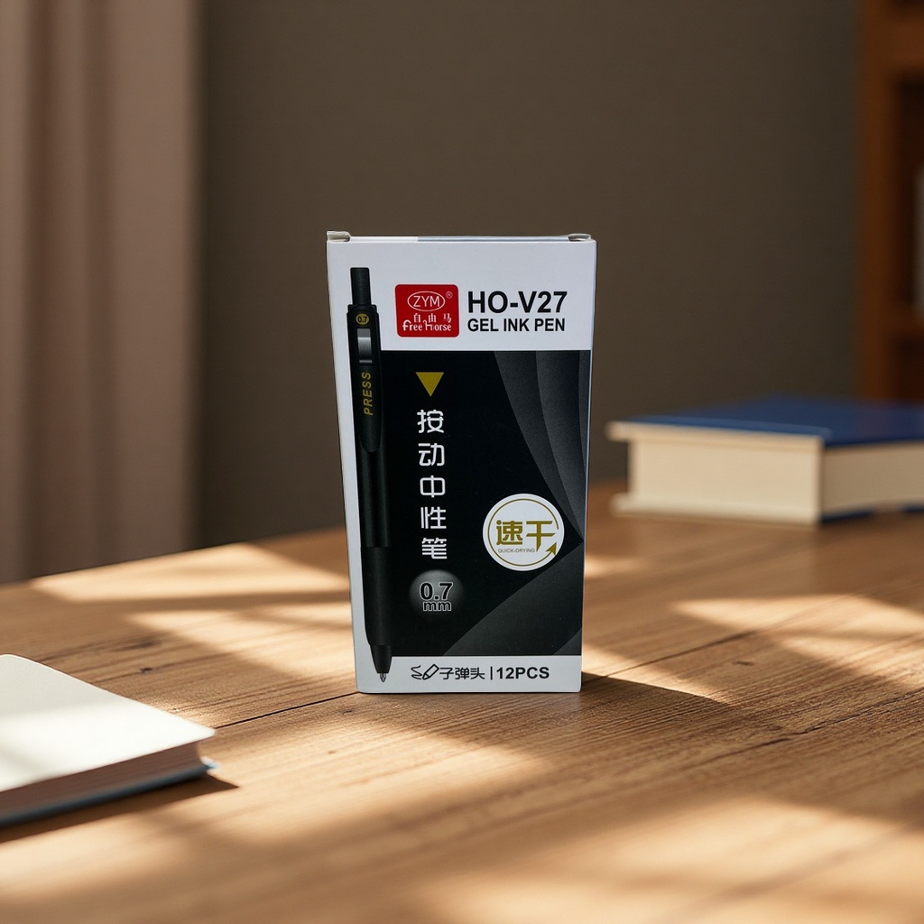 HO-V27自由马按动中性笔0.7mm子弹头办公签字笔学生考试碳素笔蓄电池