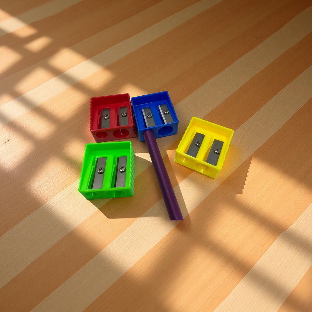 TS826大小双孔方形卷笔刀彩色便携折叠凳大波浪素描转笔刀多功能学生用