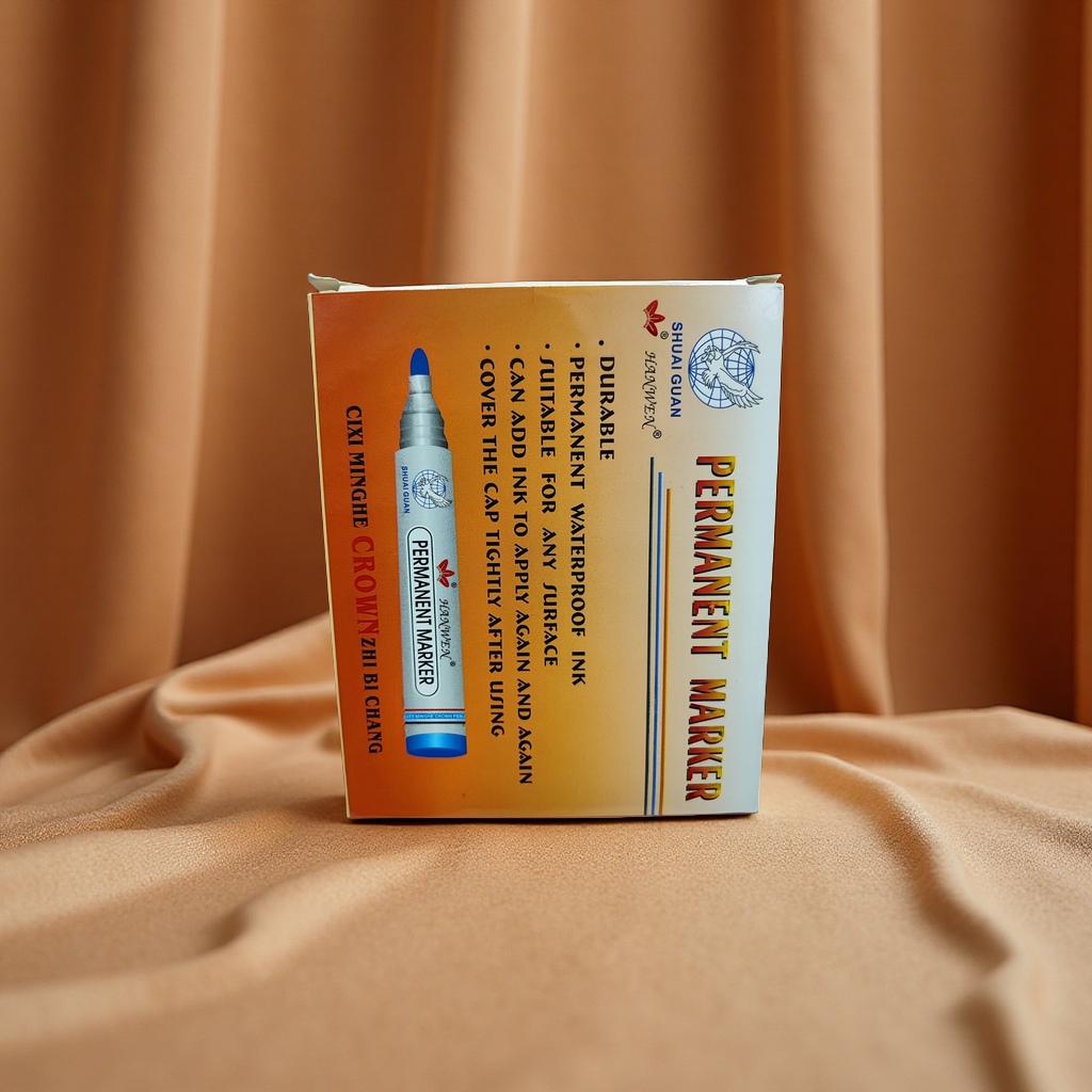 CROWN3200四色油性记号笔大头笔物流快递用唛头笔黑色纸箱专用