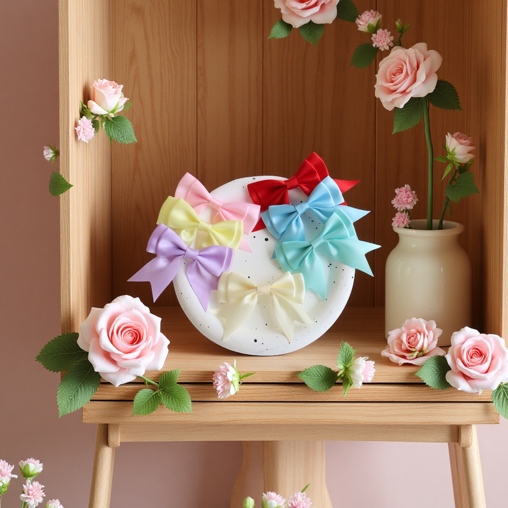 Double-layer dovetail bow handmade DIY hairpins, clothing, toys, gifts, accessories, polyester ribbon, bow headwear