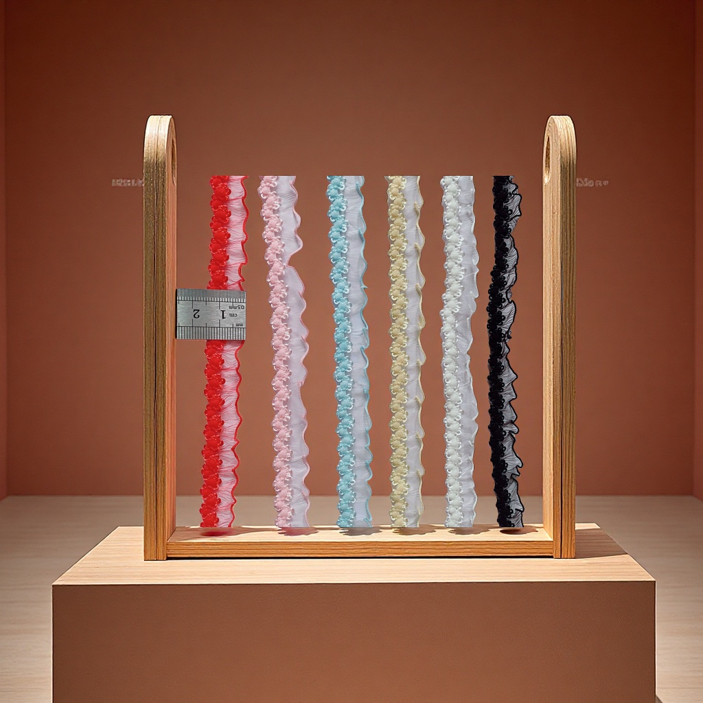 Colorful elastic fish thread elastic band 1.5cm wavy decorative lace lace-trimmed collar clothing accessory webbing