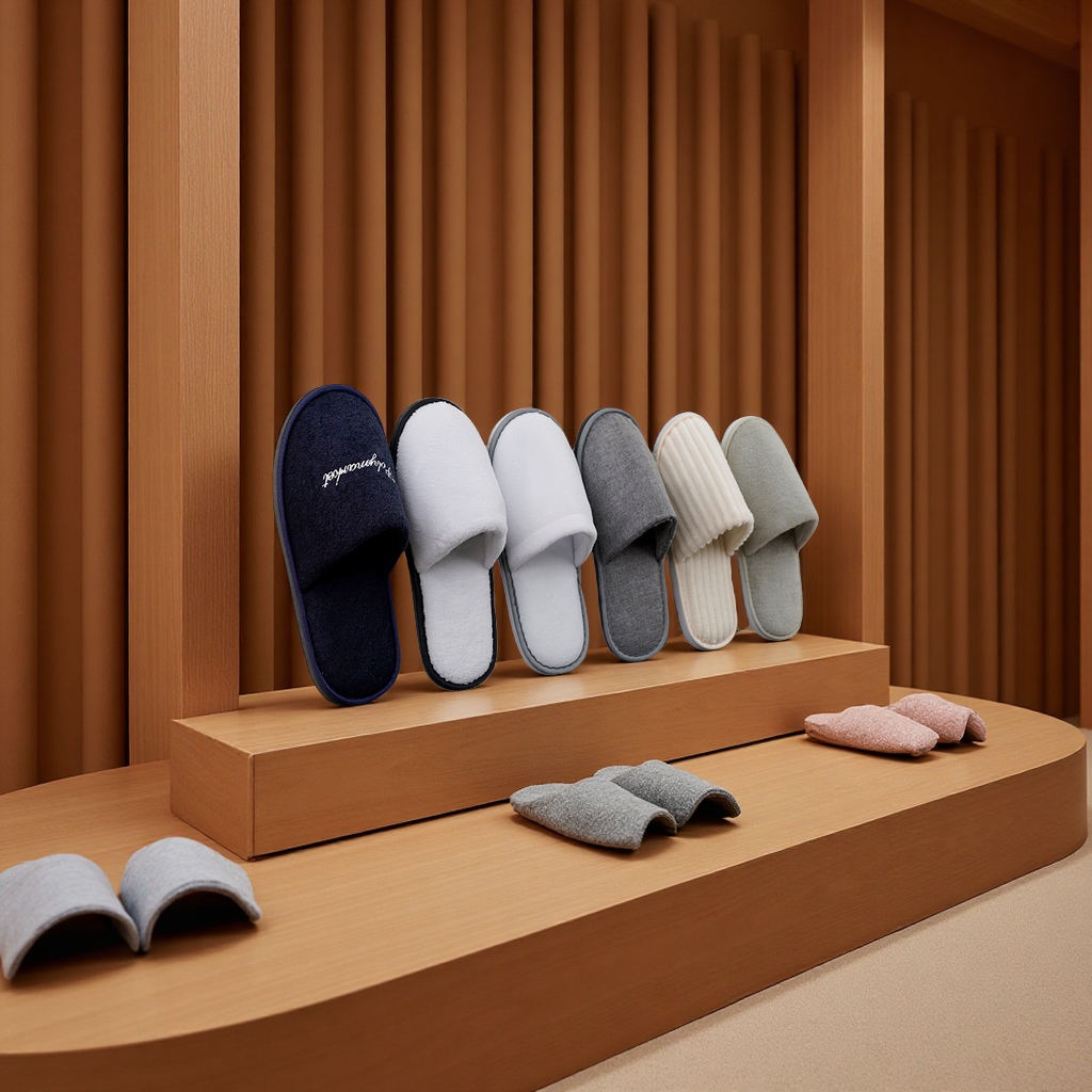 酒店专用加厚一次性拖鞋宾馆民宿居家用定制logo批发布艺家居鞋