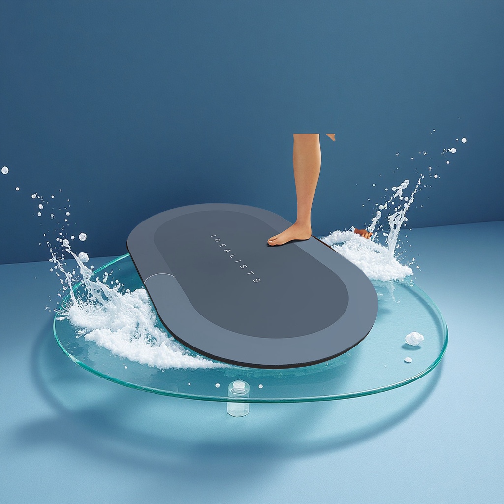 New type of diatom mud absorbent mat, anti-slip and quick-drying bathroom door mat, bathroom floor mat, entrance door mat, combination floor mat for home use details Picture