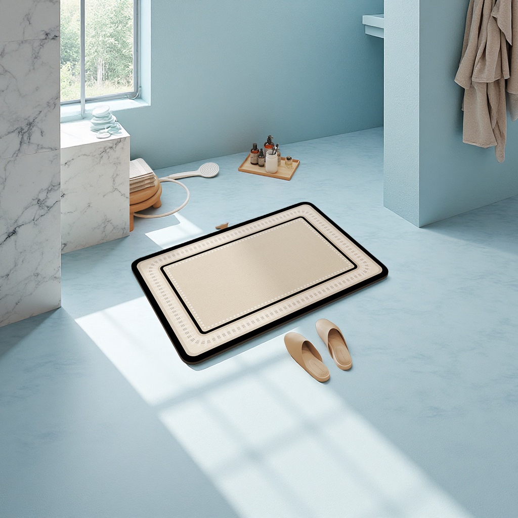 Anti-slip diatom mud bathroom floor mat, toilet absorbent mat, door floor mat, toilet and washroom anti-slip mat combination carpet Item Picture