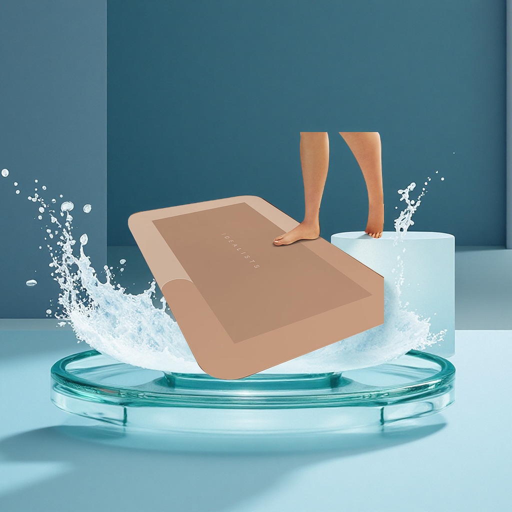 New type of diatom mud absorbent mat, anti-slip and quick-drying bathroom door mat, bathroom floor mat, entrance door mat, combination floor mat for home use Item Picture