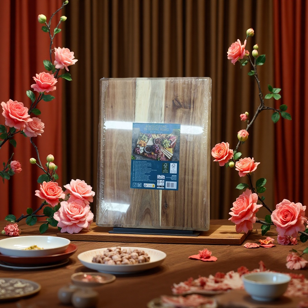 Acacia wood steak board, solid wood multi-functional meat cutting board, kitchenware, household tableware, decorative plates, thick and durable Application Scenario