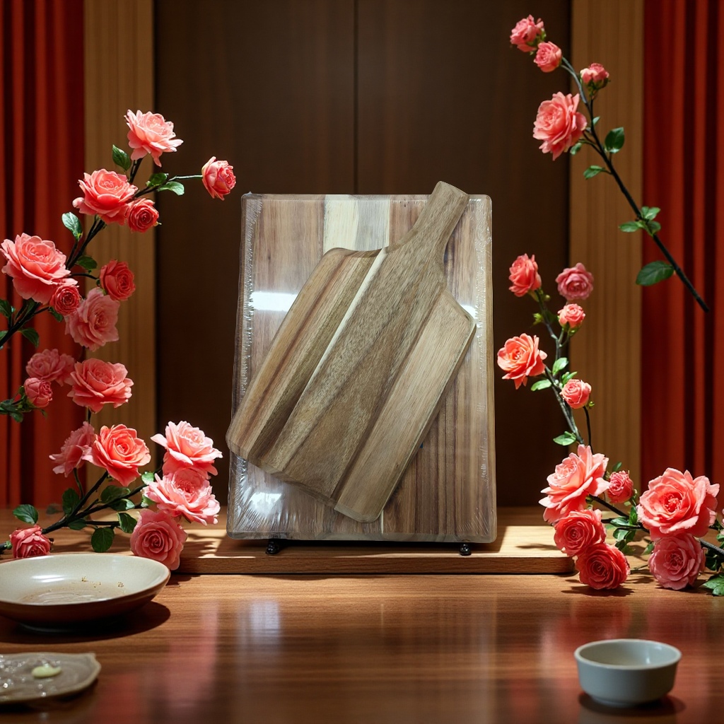 Acacia wood steak board, solid wood multi-functional meat cutting board, kitchenware, household tableware, decorative plates, thick and durable Item Picture