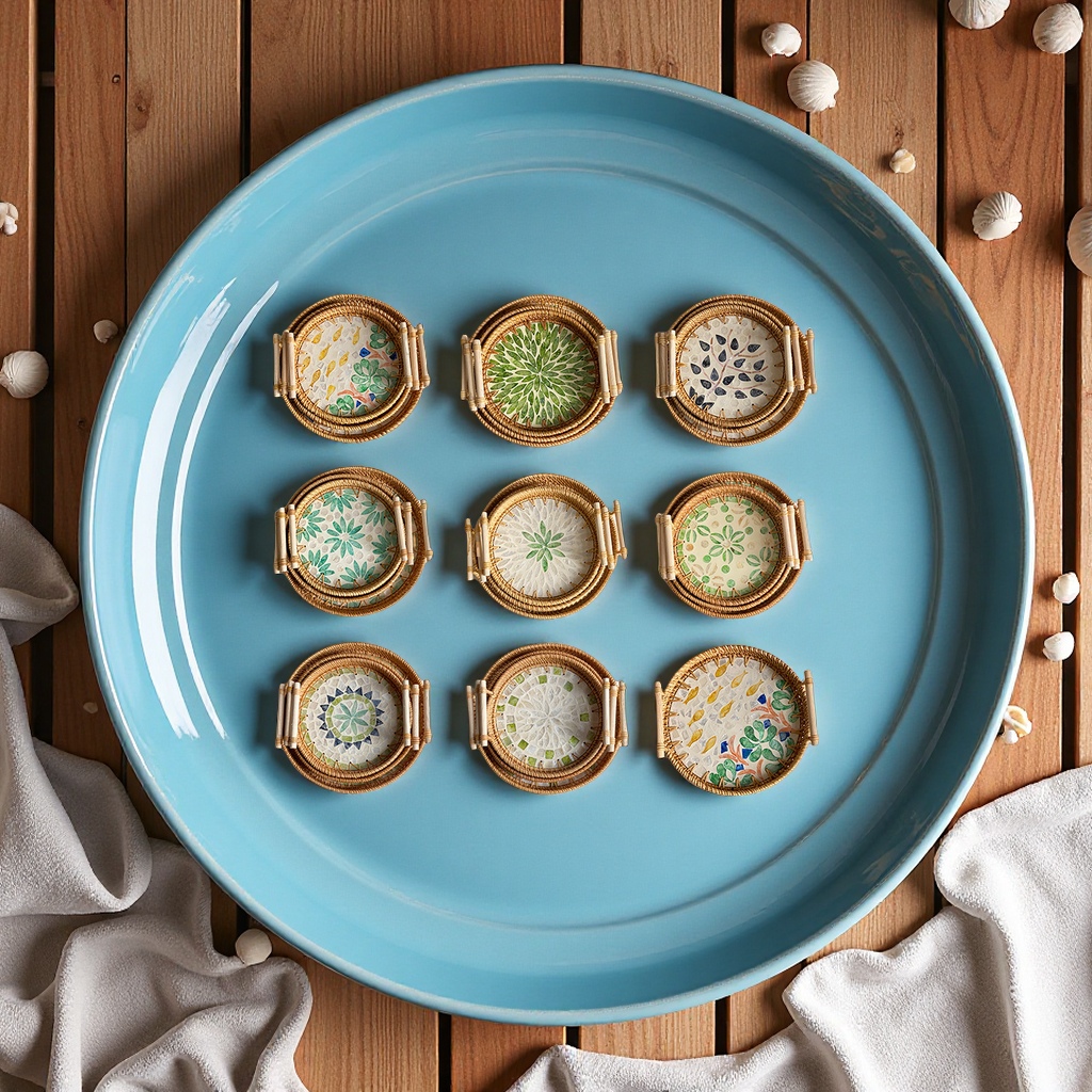 Xiaohongshu recommends a light luxury blue shell storage tray for perfume and aromatherapy decoration, breakfast pastries, tea trays, and plastic woven bag packaging Specification drawing