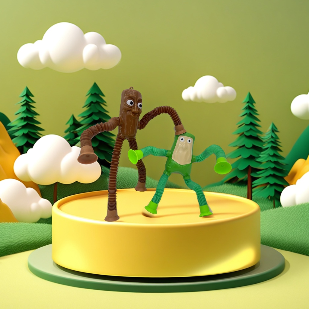 Cross-border fusion Wooden Stick Man fusion version parody Foreign Mountain and Sea Classic figurine Wearing shoes Shark Lala toy with lights Specification drawing