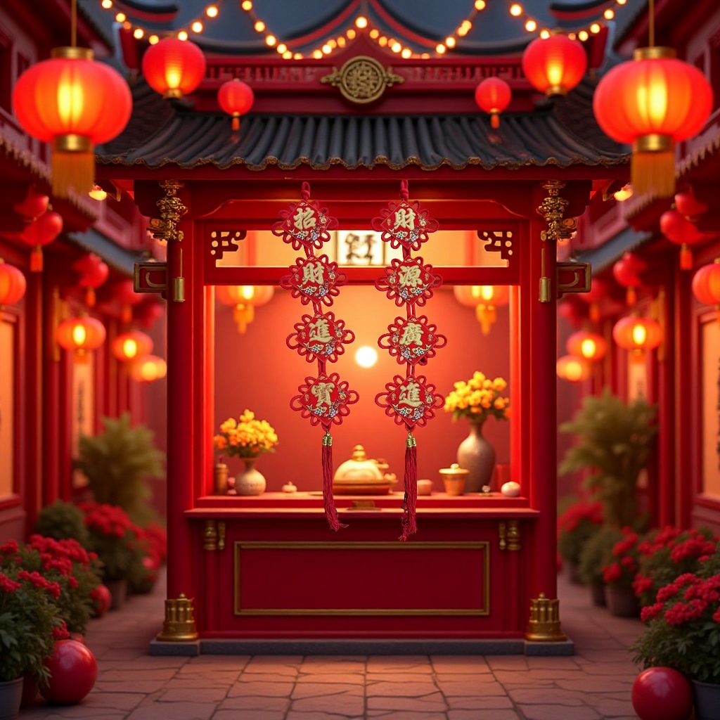 中国结四字对联长1.3米细节图